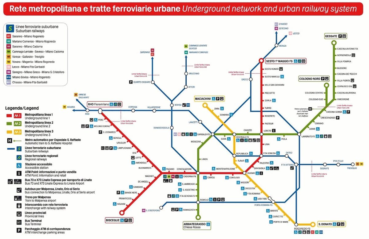 milano transpordi kaart