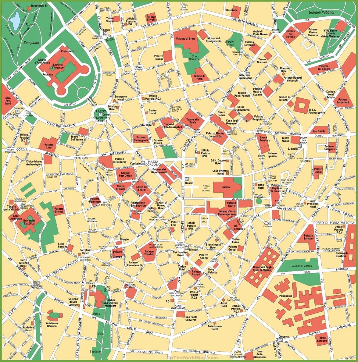 milano city kaart