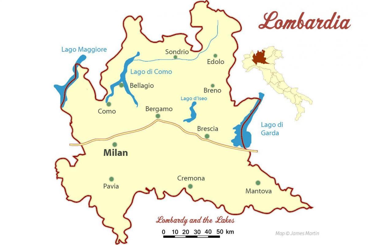 kaart milano ja lombardia