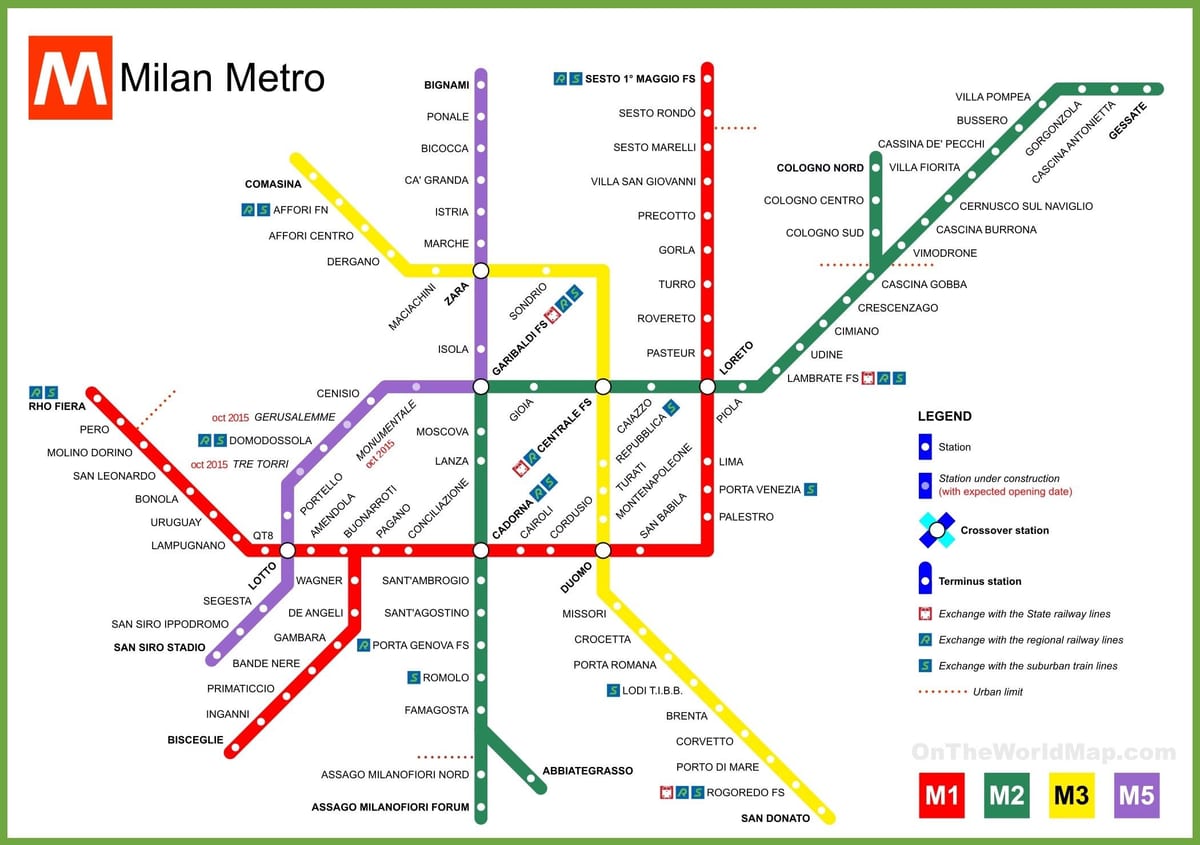 metro milano kaart