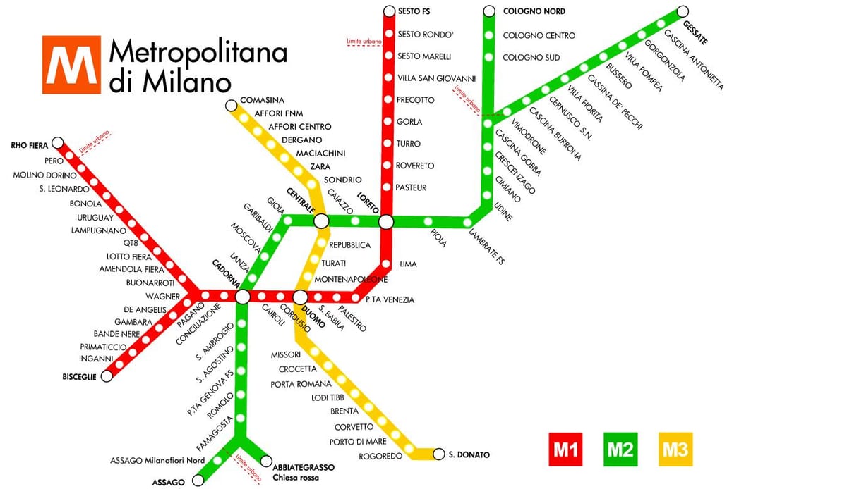 metroo kaart, milano