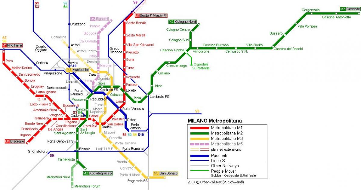 milano metroo kaart 2016