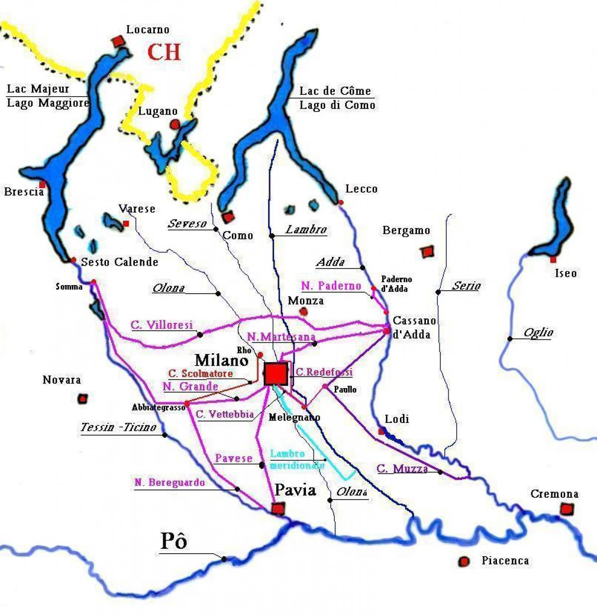kaart milano navigli linnaosa