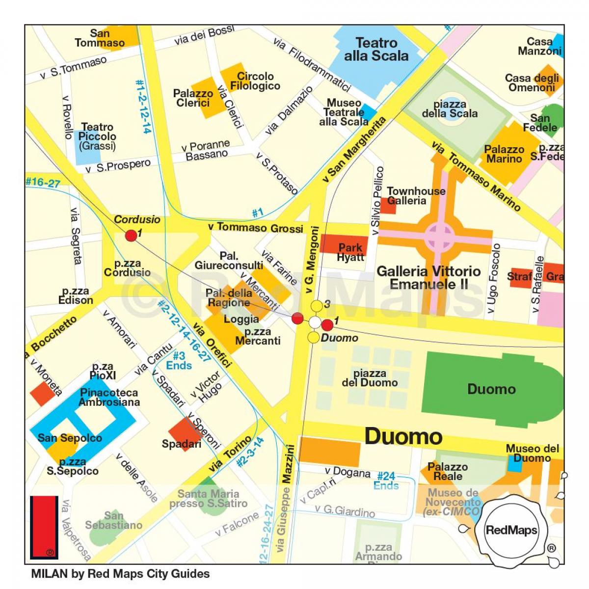 milano shopping district kaart