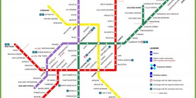 Milano metroo kaart