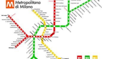 Metroo kaart, milano