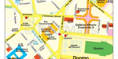 Milano shopping district kaart
