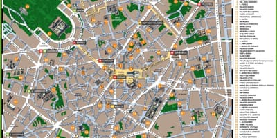 Milano vaatamisväärsusi kaardil