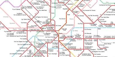 Trammi-kaart, milano itaalia