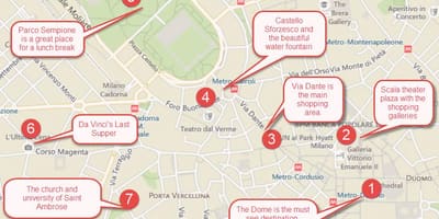 Kaart õhtusöömaaeg milan